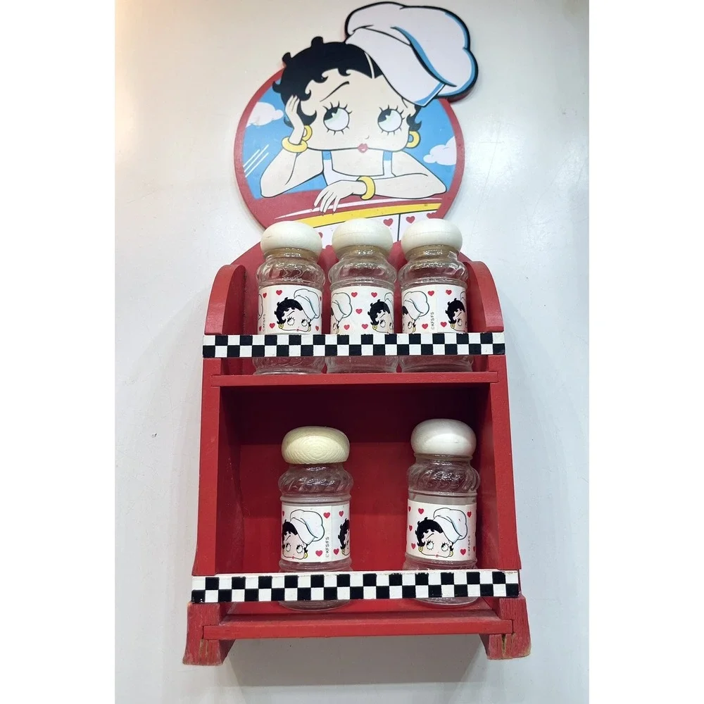 Vintage BETTY BOOP 2004 Bright‎ Ideas Spice Rack W/ Jars Rare READ DESCRIPTION